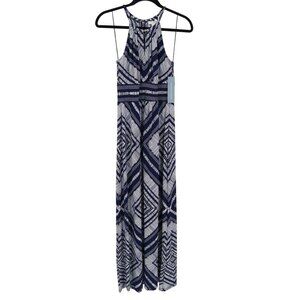 London‎ Times Maxi Dress Women 4 Blue Resort Vacation Trendy Brunch Casual NWT